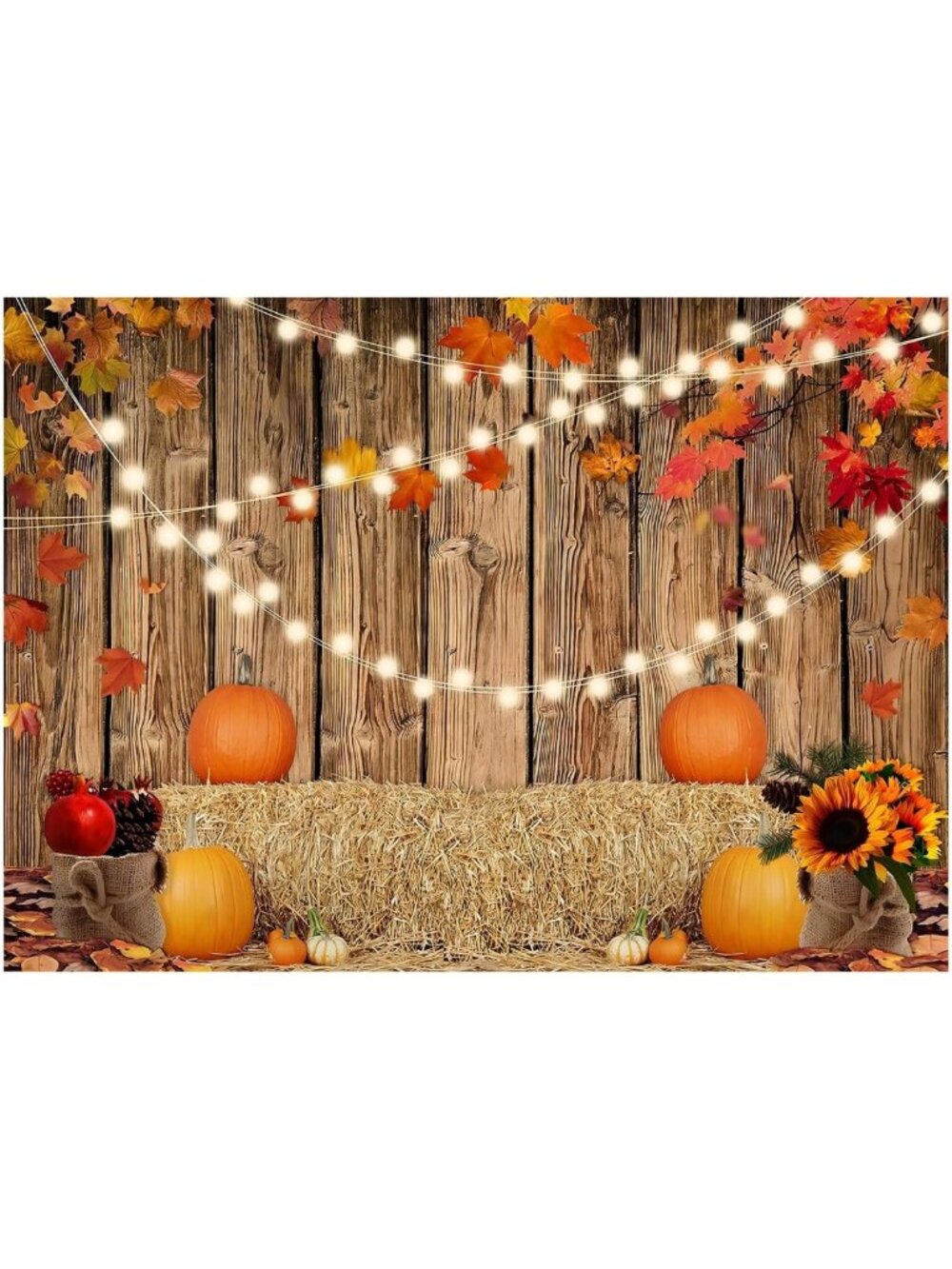 Autumn Retro Backdrop for Fall Thanksgiving Decor - 10x10FT Seasonal Photography